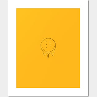 Drippy Six-Eyed Smiley Face, Front and Back Posters and Art